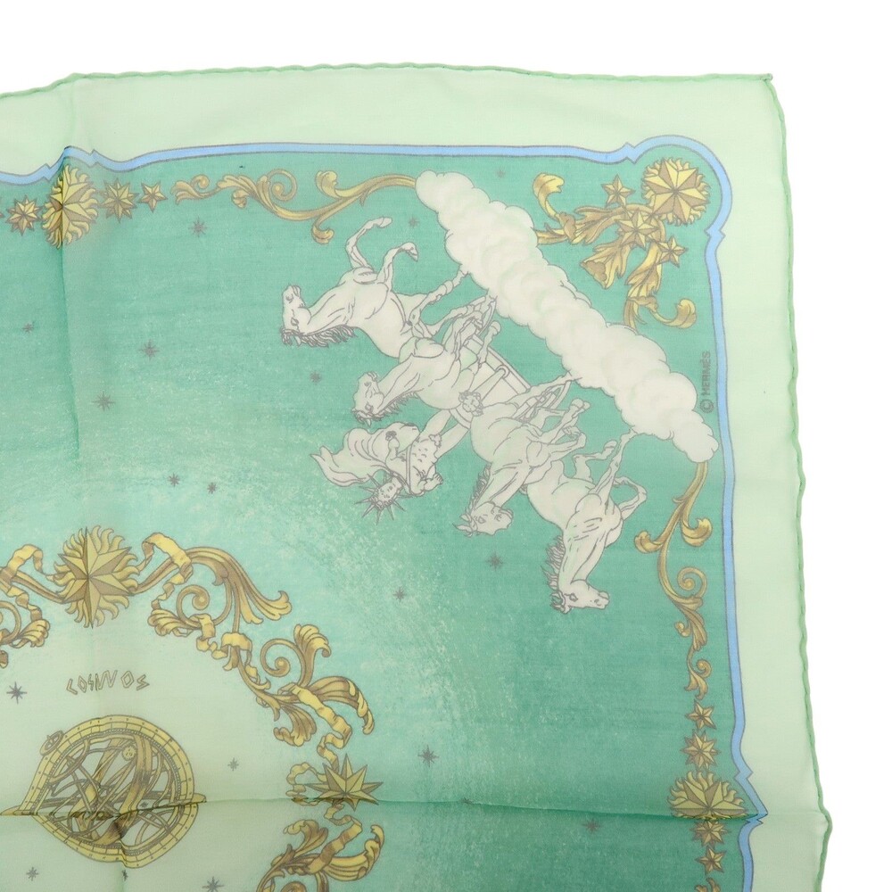 Hermes Carre 40 Cosmos Silk Scarf Green - Picture 3 of 12